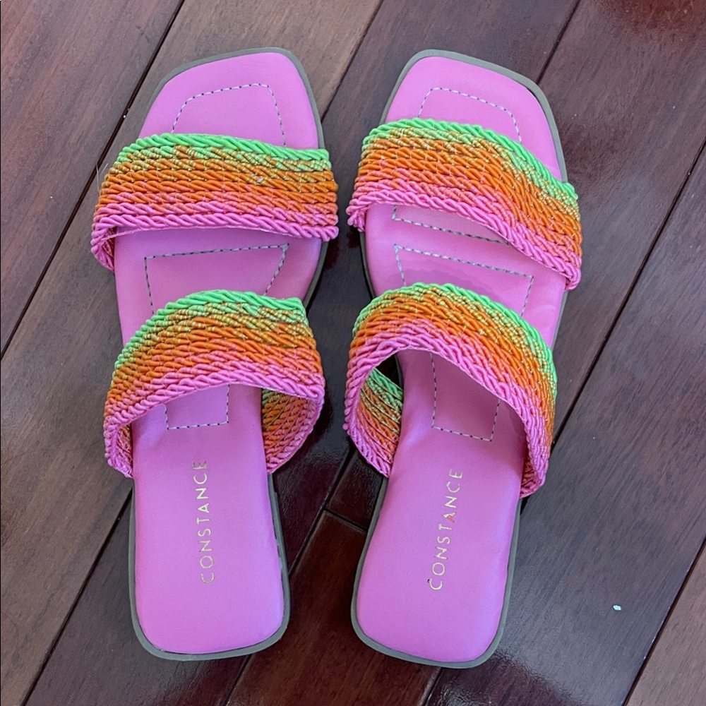 Constance Vibrant Pink and Multicolor Sandals